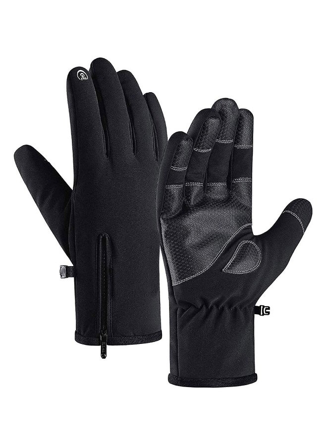 Cycling Gloves Bicycling Anti Slip Shock Absorbing Men Women Winter Three Fingers Touch-Screen Fleece 100% Waterproof -30℉ Warm Windproof XL
