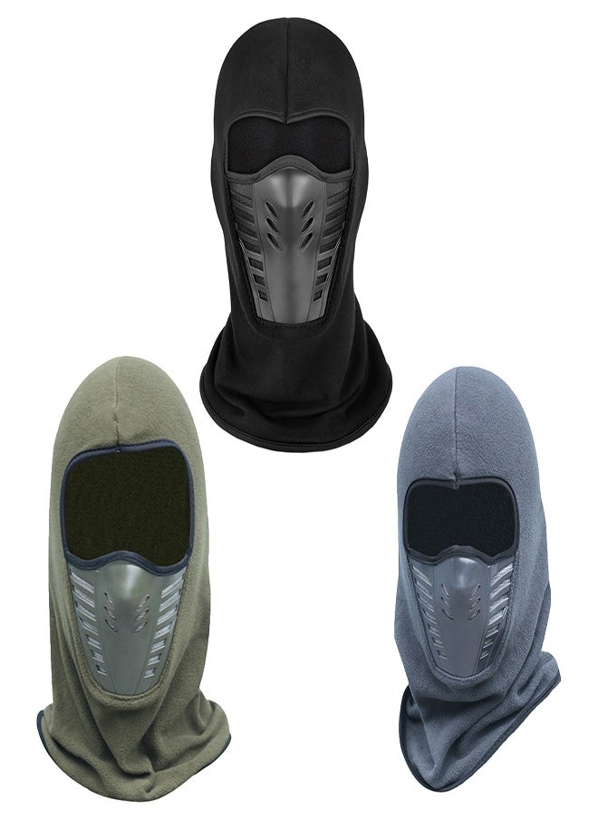 3Pcs Warm Soft Balaclava Ski Mask Set, Full Face Cover with Breathable Air Vents, Thermal Winter Mask for Skiing, Biking, and Outdoor Sports