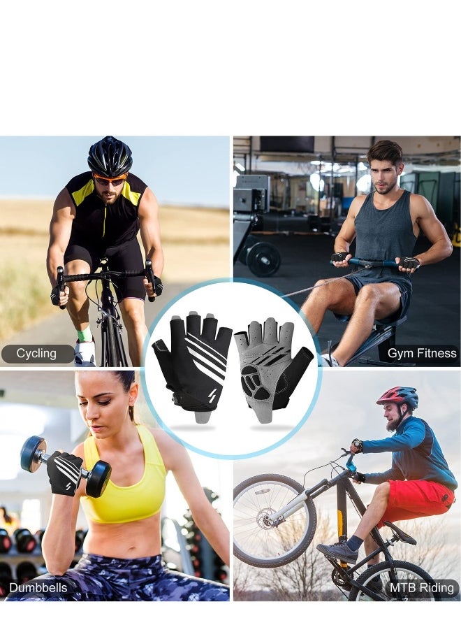 Cycling Gloves, Bike Gloves for Men/Women, with 5MM Gel Pad Anti Slip Bicycle Gloves Road Bike Gloves for MTB Cycling Motorcycle Gym Training Outdoor