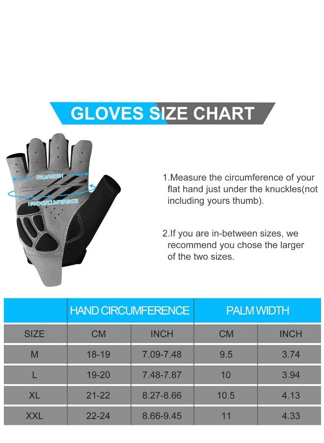 Cycling Gloves, Bike Gloves for Men/Women, with 5MM Gel Pad Anti Slip Bicycle Gloves Road Bike Gloves for MTB Cycling Motorcycle Gym Training Outdoor