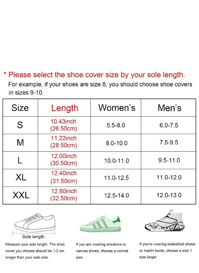 Waterproof Shoe Covers Reusable Foldable Rain Boot Shoe Cover Overshoes Non-Slip Reusable Rain Gear for Men Women XXL