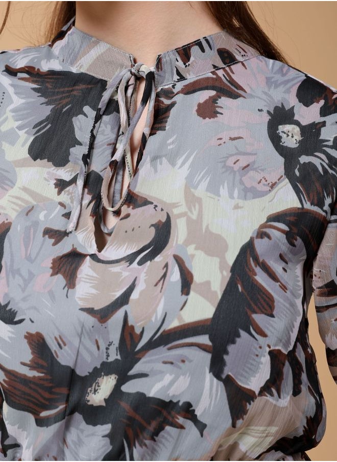 Women Fit and Flared Party Wear Floral Print Dress