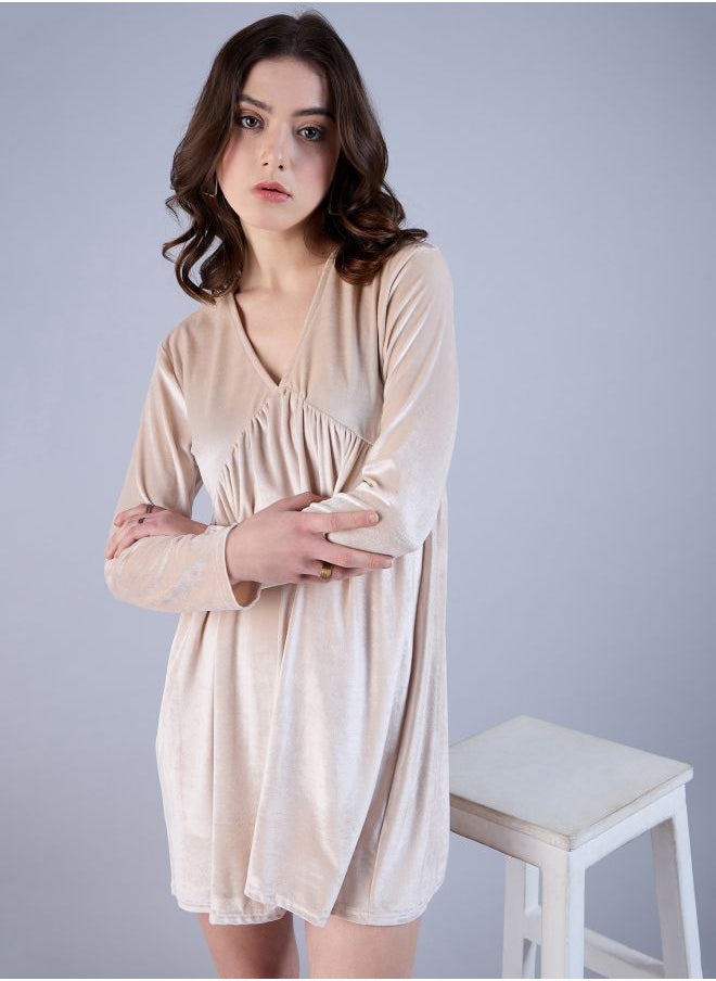 Women Fit and Flared Party Wear Solid Mini Dress