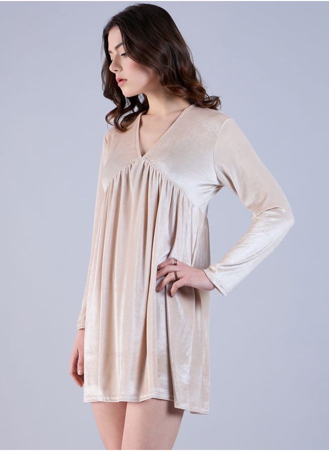 Women Fit and Flared Party Wear Solid Mini Dress