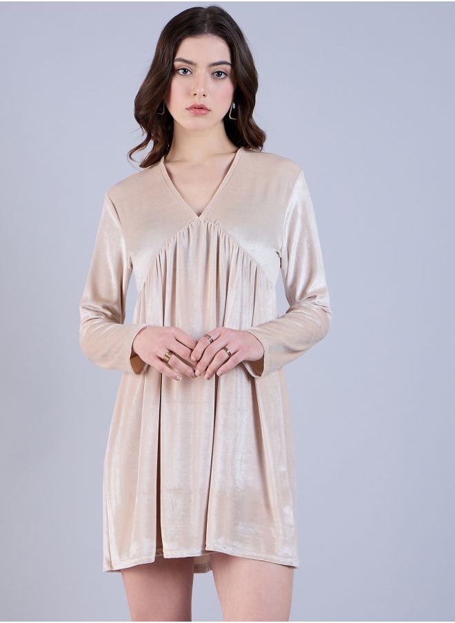 Women Fit and Flared Party Wear Solid Mini Dress