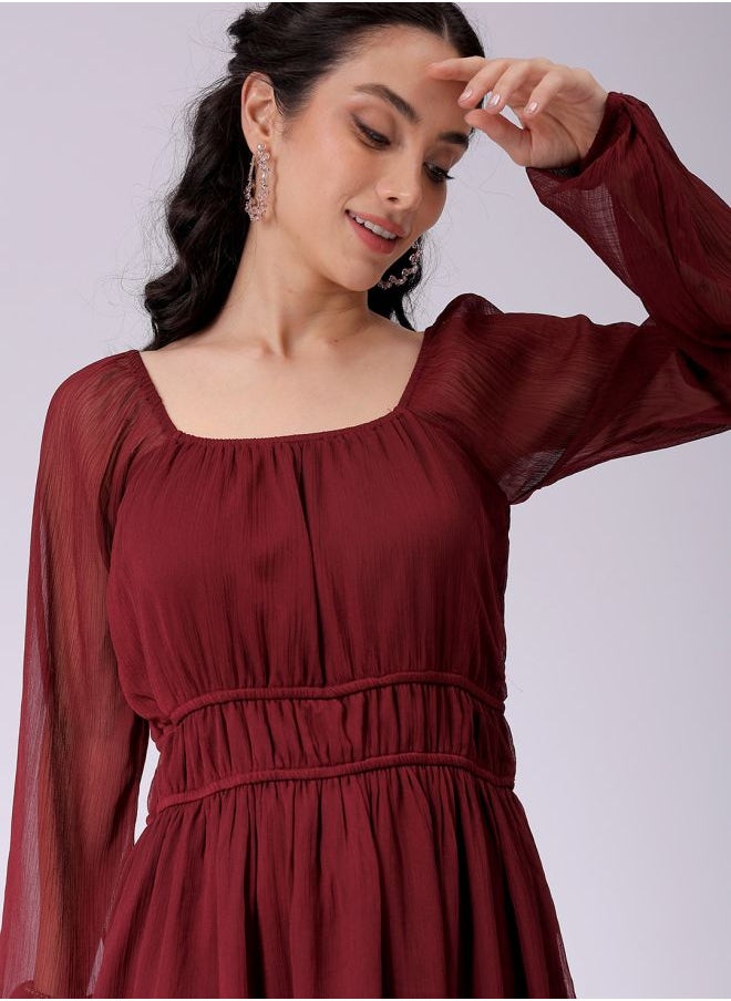 Women Fit and Flared Casual Solid Mini Dress