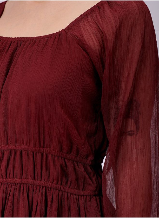 Women Fit and Flared Casual Solid Mini Dress