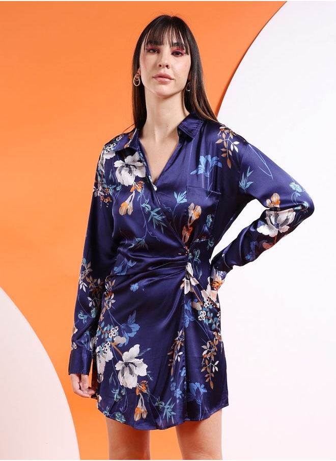 Women Fit and Flared Casual Solid Waist Pleated Dress