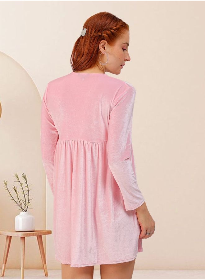 Women Fit and Flared Party Wear Solid Mini Dress