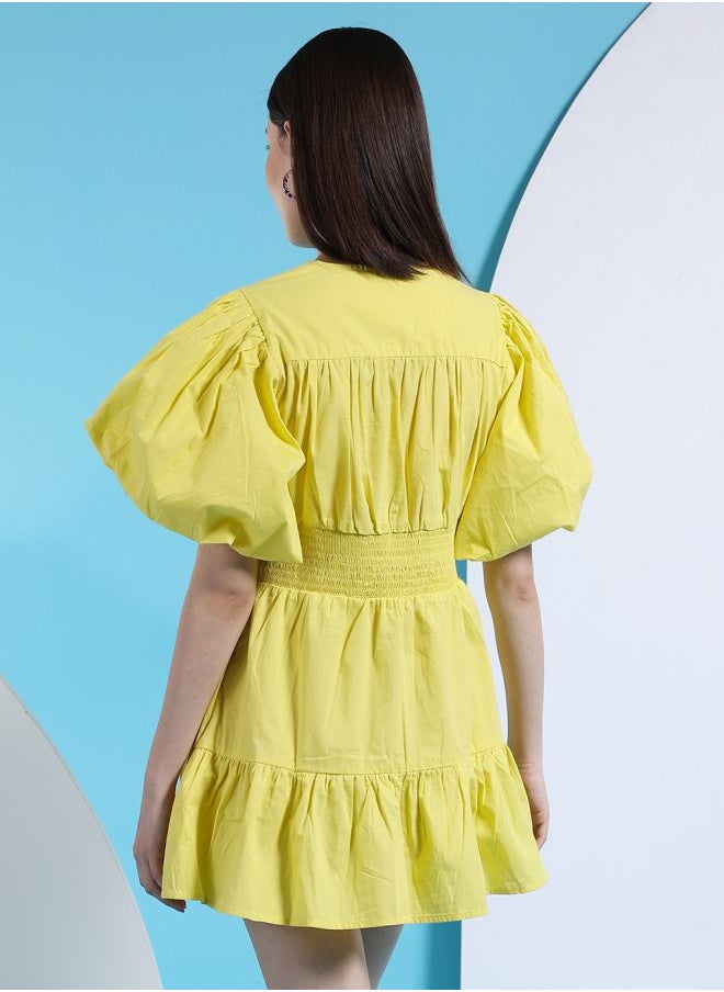 Women Fit and Flared Casual Solid A-Line Dress