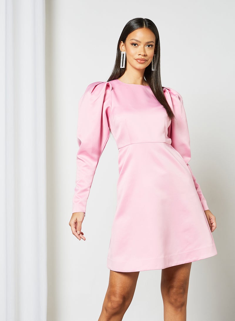 Puff Sleeve Dress Pink