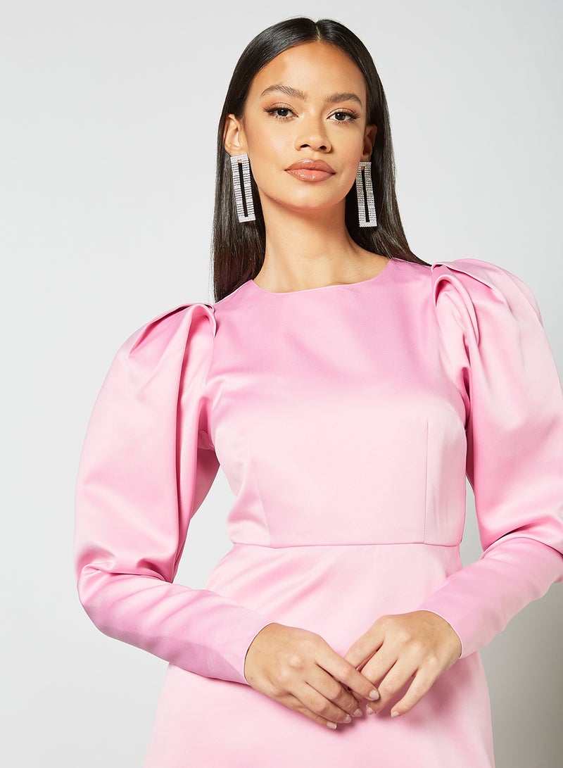 Puff Sleeve Dress Pink