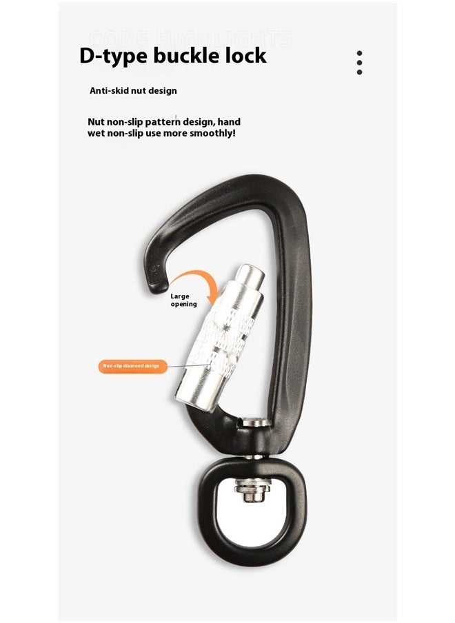 360-Degree Swivel Auto Locking Carabiner,Auto Locking Carabiner Heavy Duty Large Clip Climbing Carabiner Twist Lock Carabiners for Rock Climbing, Camping, Gym