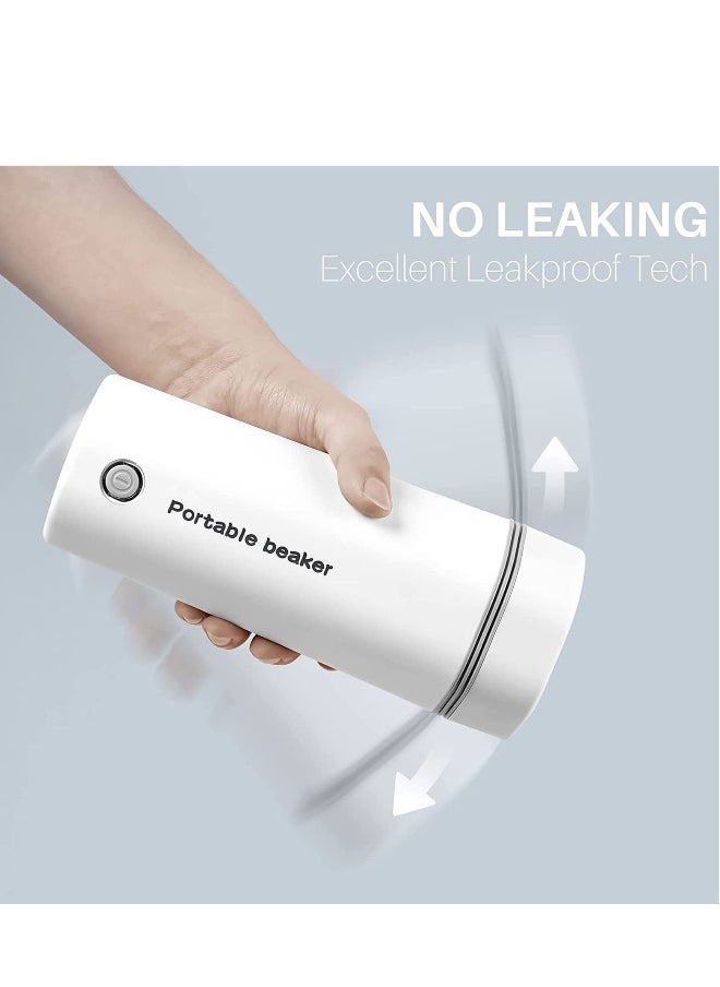Portable Electric Kettle Stainless Steel Liner Travel Electric Cup Home Mini Heating Teapot Fast Cooking Single Cup Water Heater 350ml Hot Water Bottle White