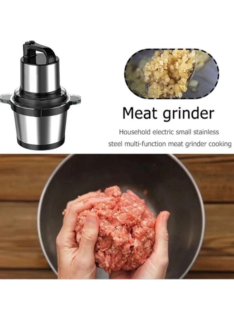 4L Stainless Steel Food Chopper & Mincer Grinder – 800W Heavy Duty Copper Motor, Electric Meat Grinder for Vegetables, Onions, Nuts, Baby Food & More – Kitchen Food Processor with 4 Sharp Blades