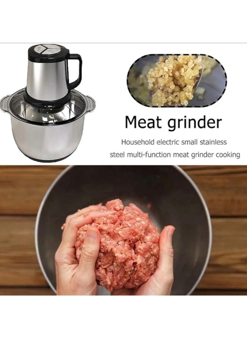5L Stainless Steel Food Chopper & Mincer Grinder Blender – 800W Heavy Duty Copper Motor, Electric Meat Grinder for Vegetables, Onions, Nuts & More – Kitchen Processor with 4 Sharp Blades