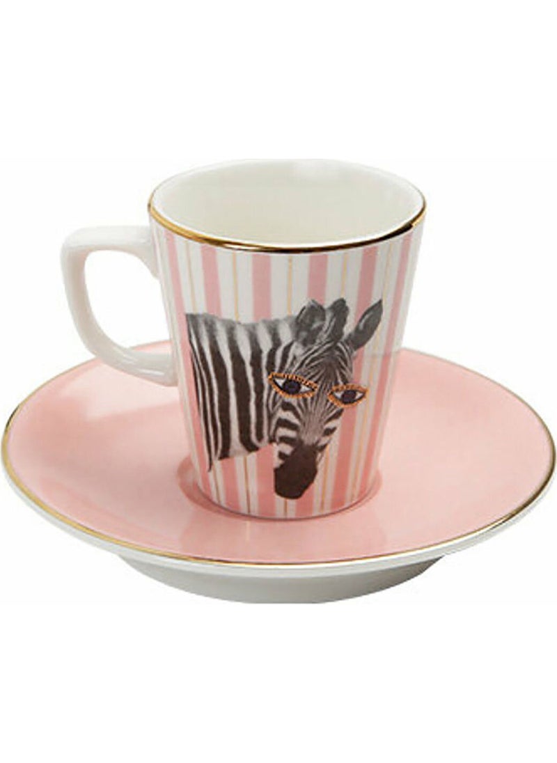 Wild Life Zebra Coffee Cup with Saucer 75 cc.