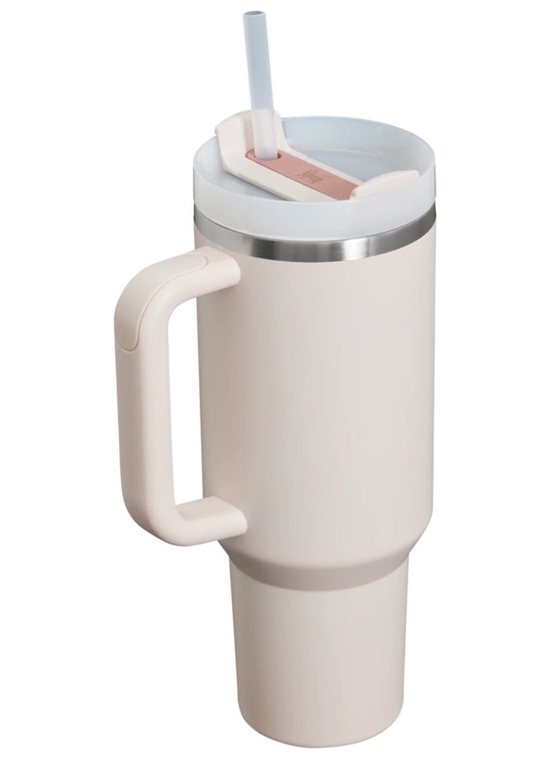 Quencher H2.0 FlowState Stainless Steel Vacuum Insulated Tumbler with Lid and Straw for Water, Iced Tea or Coffee, Smoothie and More, 40 oz (Peach)