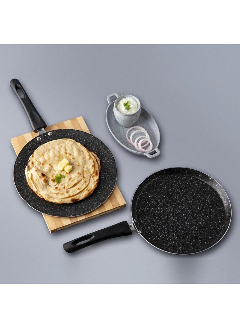 VYATIRANG Non Stick Frying pan nonstick dosa tawa NonToxic pfoa bpaFree Induction Base All stoves dosa pan Ceramic pan for Cooking Omelette pan Induction Base Black
