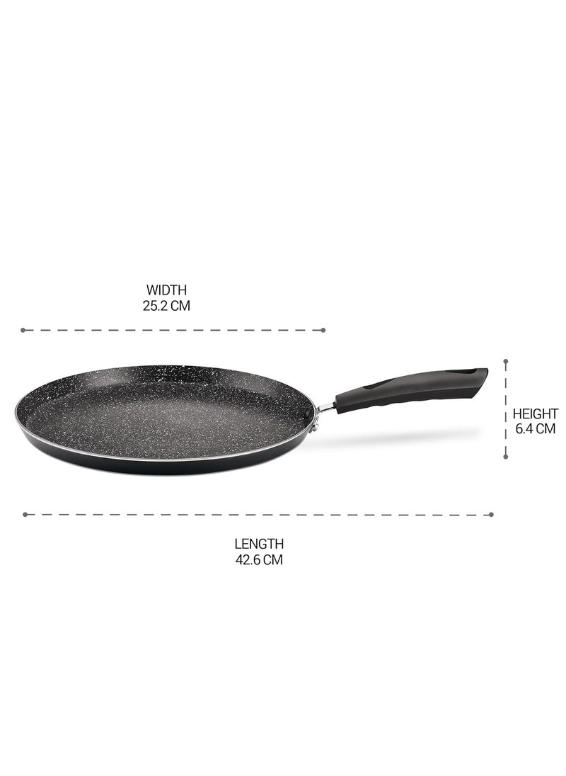 Milton Procook Granito Omni Dosa Tawa with 5 Layers NonStick Coating 26 cm Gas Induction Compatible 2 Years Warranty Black