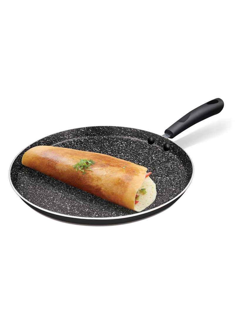 Milton Procook Granito Omni Dosa Tawa with 5 Layers NonStick Coating 26 cm Gas Induction Compatible 2 Years Warranty Black
