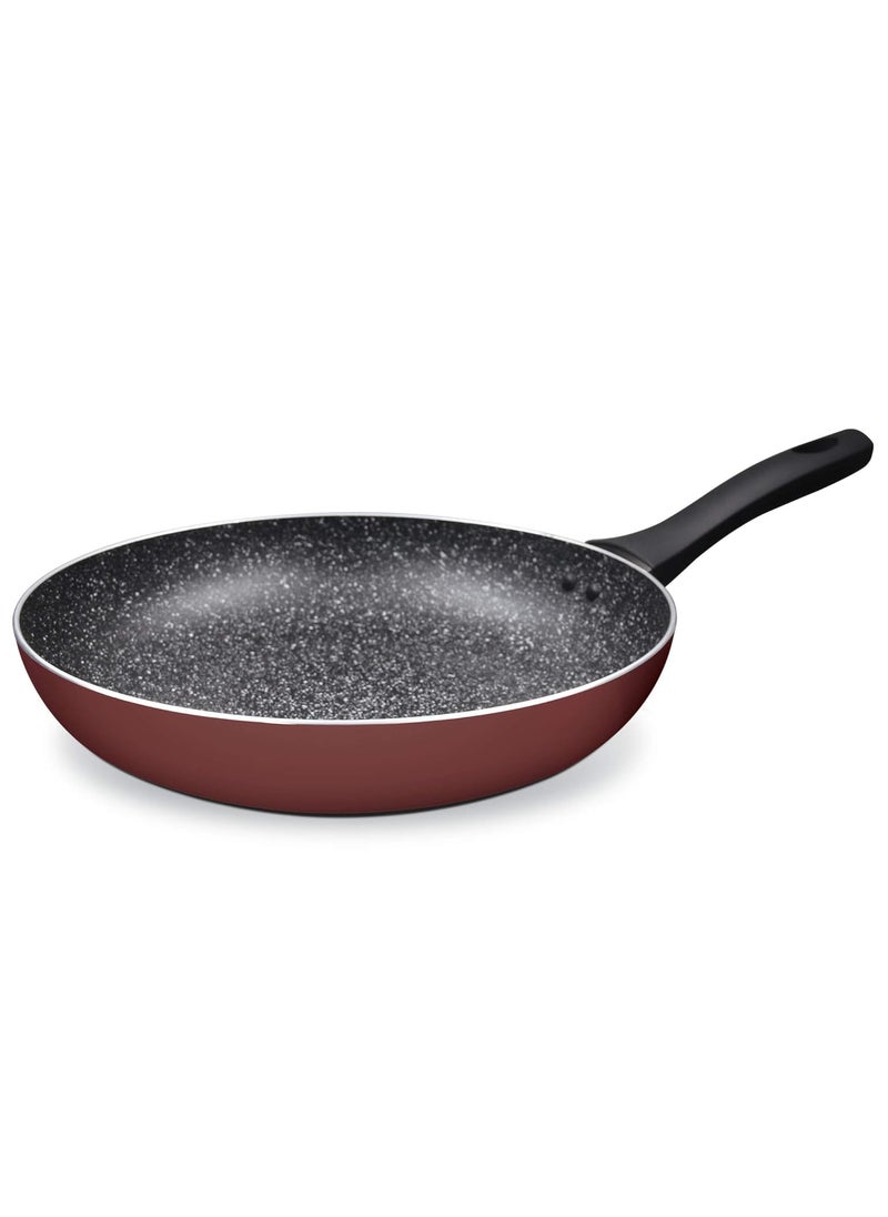 MILTON Pro cook Granito Fry Pan 22 cm Frying Pan for StirFry Omlette Egg Pan Saut Fish Frypan NonStick Cookware Induction Gas Friendly 2 Years Warranty Burgundy
