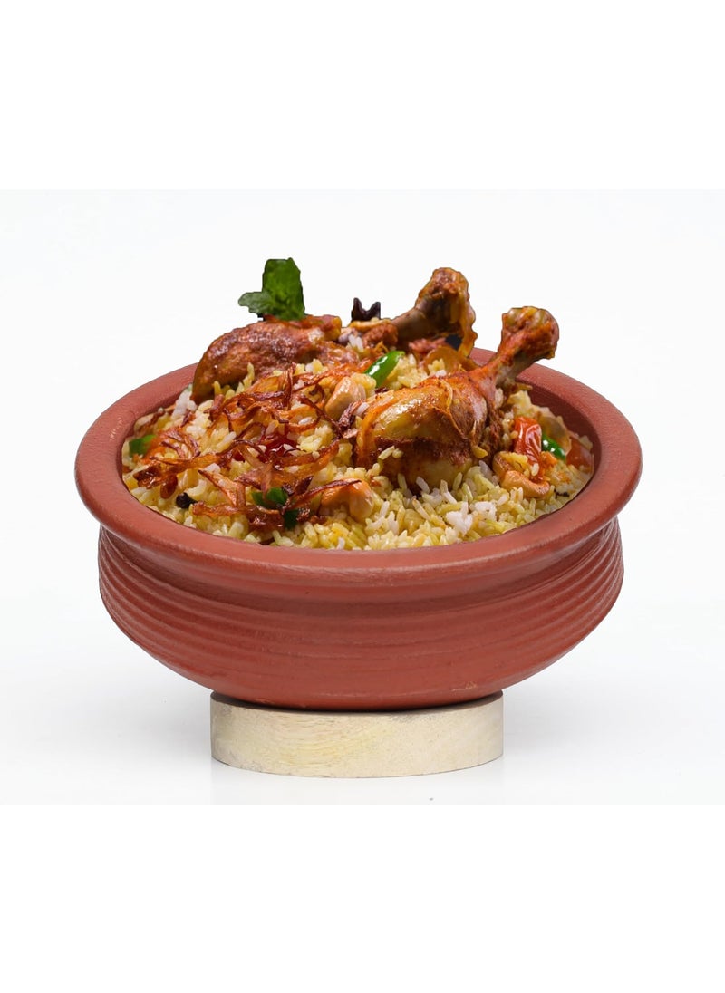 Craftsman Clay Biryani HandiPot for Cooking and Serving 2 Liter