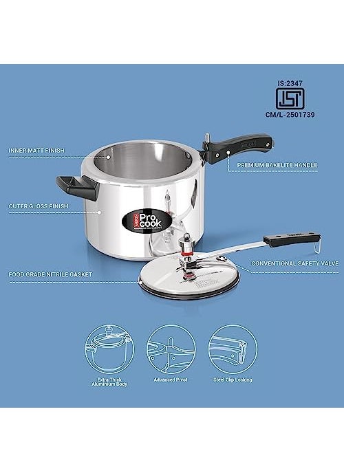 Milton Pro Cook Kitchen Jewel Set of 5 Fry Pan Kadhai with Lid Tawa Laddle and Spatula Peach Aluminium Induction Pressure Cooker 5L Induction Dishwasher Hot Plate Flame Safe NonStick