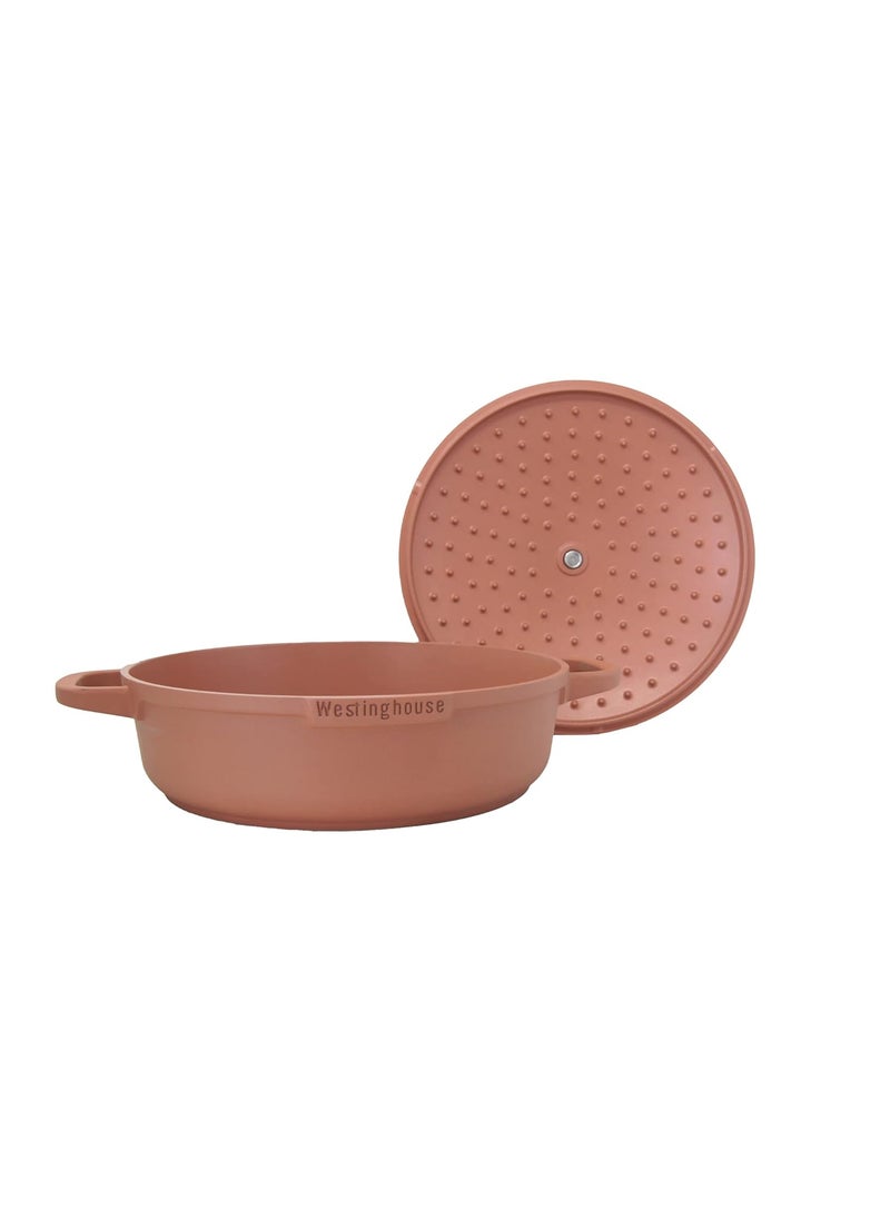 Westinghouse Performance Series WCCC0095L28OR High Rim Saut Pan 28 cm Serving Pan for Induction Cookers Pan with Lid for All Types of Hobs and OvenSafe Includes Handle Holder Red