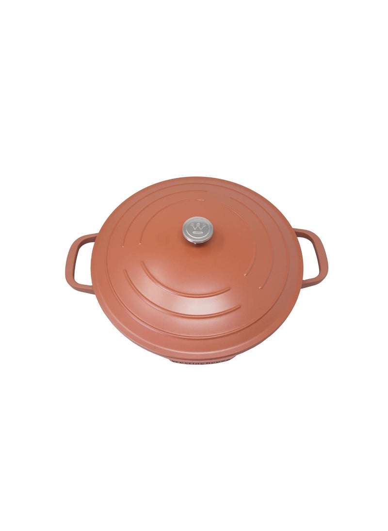 Westinghouse Performance Series WCCC0095L28OR High Rim Saut Pan 28 cm Serving Pan for Induction Cookers Pan with Lid for All Types of Hobs and OvenSafe Includes Handle Holder Red