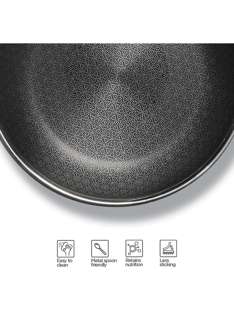 ARTTDINOX Vida Stainless Steel Triply Frypan with Lid 24 cm 18 LTR Etched nonstick PTFE Rivetless Handle Gas Induction Base 7 Yrs Warranty Jindal Stainless
