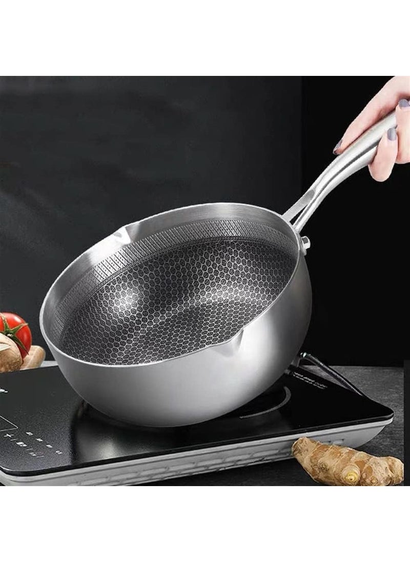 BHAJANSHREE 21 Stainless Steel Versatile Honeycomb Nonstick Deep Frying Snow Pan TeaSauce Egg Cooking pan Induction Base kadai EasyClean Design Steak HandleTriply Baking Pan Wok Hybrid Skillet