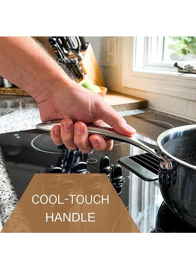 BHAJANSHREE 21 Stainless Steel Versatile Honeycomb Nonstick Deep Frying Snow Pan TeaSauce Egg Cooking pan Induction Base kadai EasyClean Design Steak HandleTriply Baking Pan Wok Hybrid Skillet