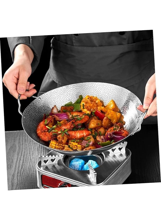 BHAJANSHREE 28cm Kadai for CookingStainless Steel Round BottomWokCookwareHammered FinishPortable Various StovesInductionGas Stove comptibleWideShallow kadai15L NonStick Paella Serving pan