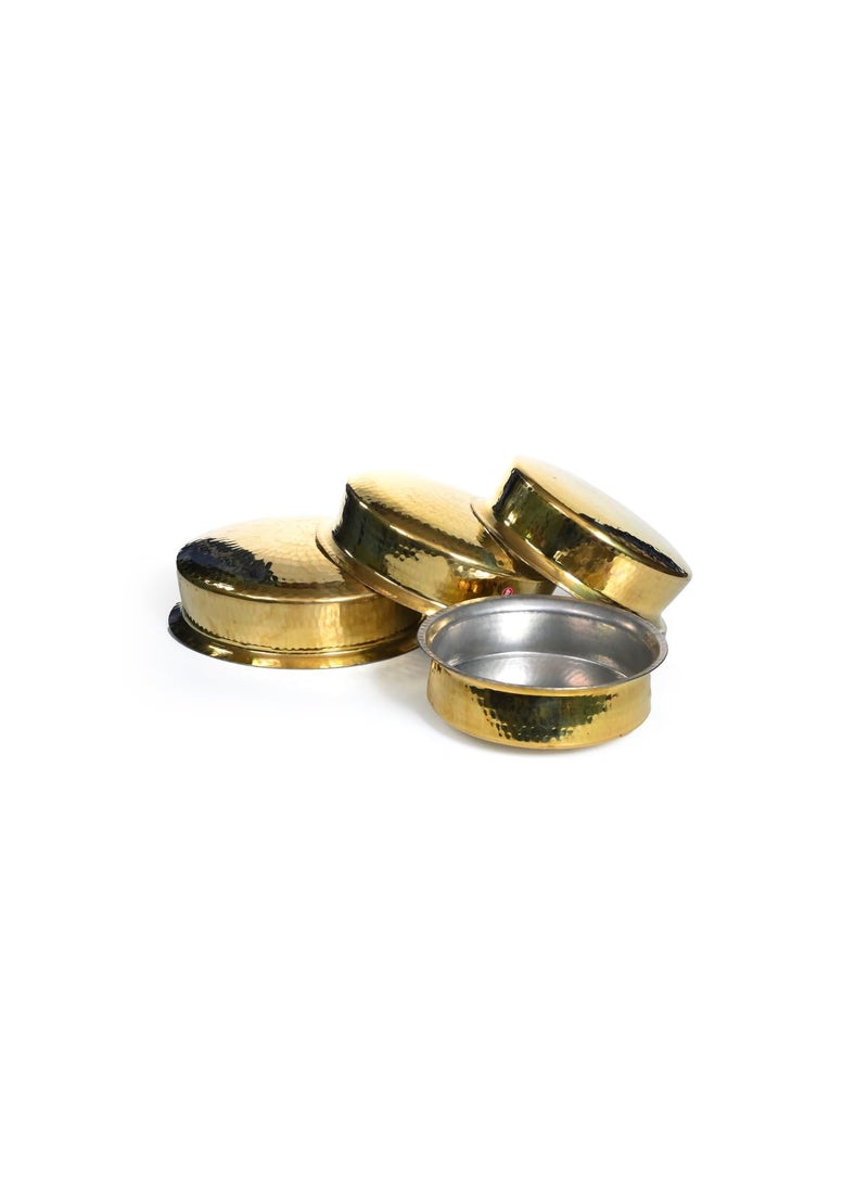 Diamond Steel BrassPital Non Stick Handi for Cooking Lagan for Cooking Kalai Plating Inside Handcrafted Brass Handi Without Lid Traditional Cookware Pack of 1 12 Inch 25 Litre