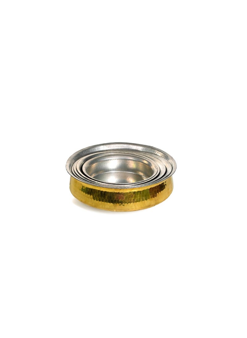 Diamond Steel BrassPital Non Stick Handi for Cooking Lagan for Cooking Kalai Plating Inside Handcrafted Brass Handi Without Lid Traditional Cookware Pack of 1 12 Inch 25 Litre