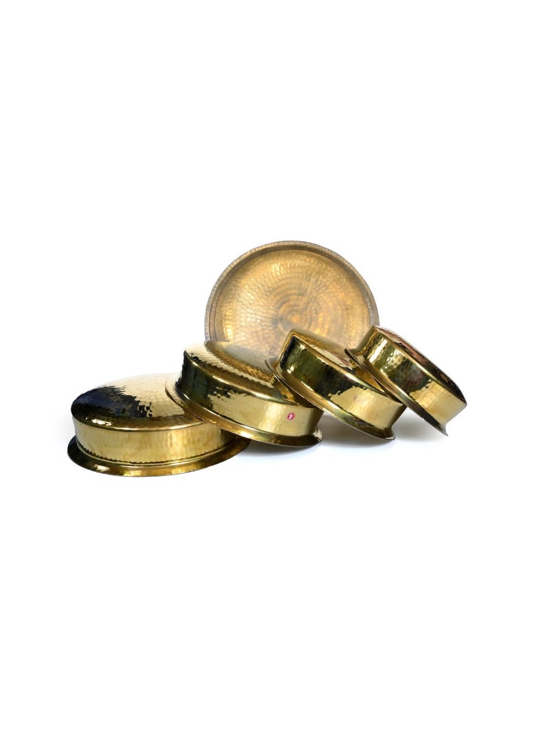 Diamond Steel BrassPital Non Stick Handi for Cooking Lagan for Cooking Kalai Plating Inside Handcrafted Brass Handi Without Lid Traditional Cookware Pack of 1 12 Inch 25 Litre