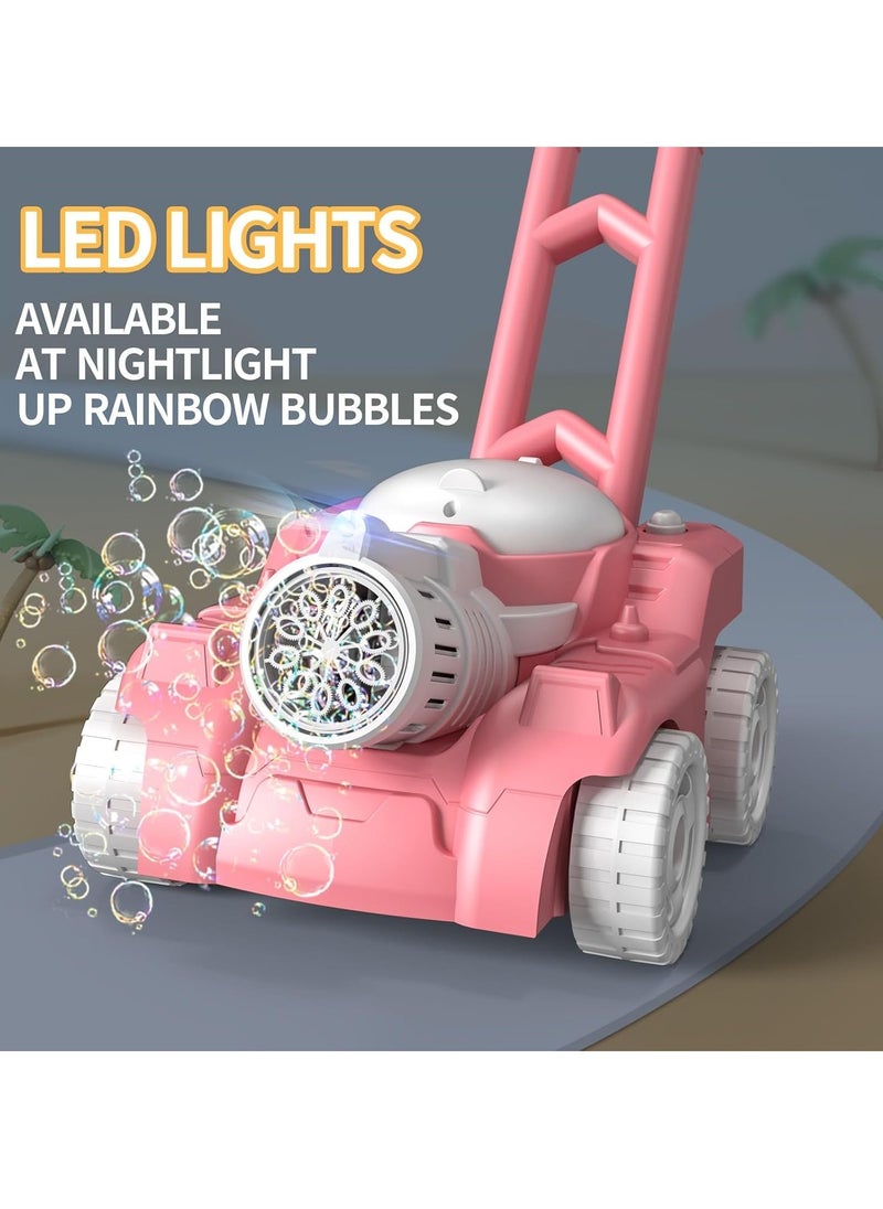 Automatic bubble machine Tank Bubble Gun for Kids Electronic Bubble Machine With Light Outdoor Game Push Walker Toys