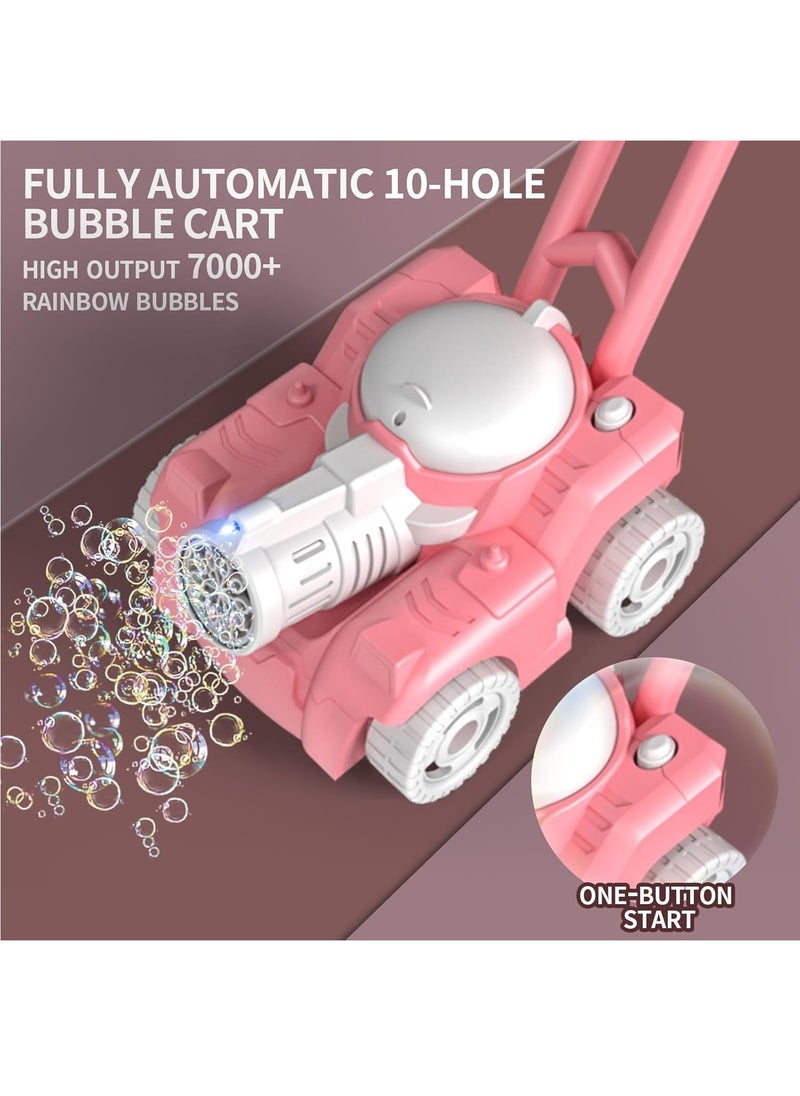 Automatic bubble machine Tank Bubble Gun for Kids Electronic Bubble Machine With Light Outdoor Game Push Walker Toys