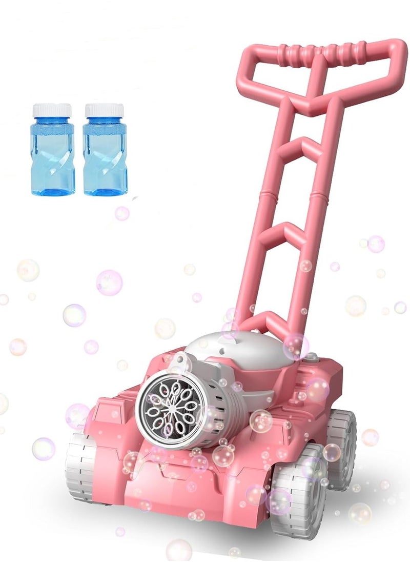 Automatic bubble machine Tank Bubble Gun for Kids Electronic Bubble Machine With Light Outdoor Game Push Walker Toys