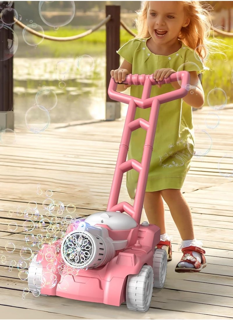 Automatic bubble machine Tank Bubble Gun for Kids Electronic Bubble Machine With Light Outdoor Game Push Walker Toys