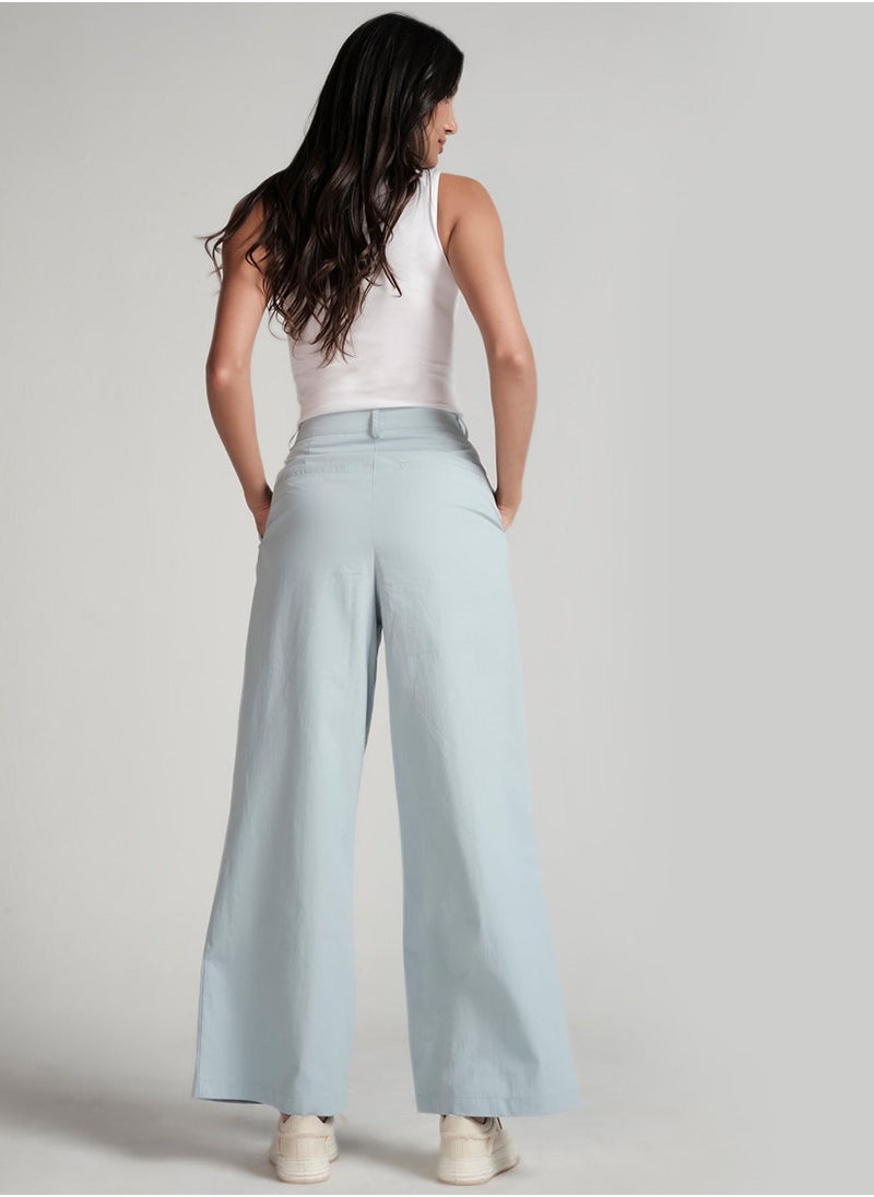 Flared Comfy Side Pocket Blue Pant