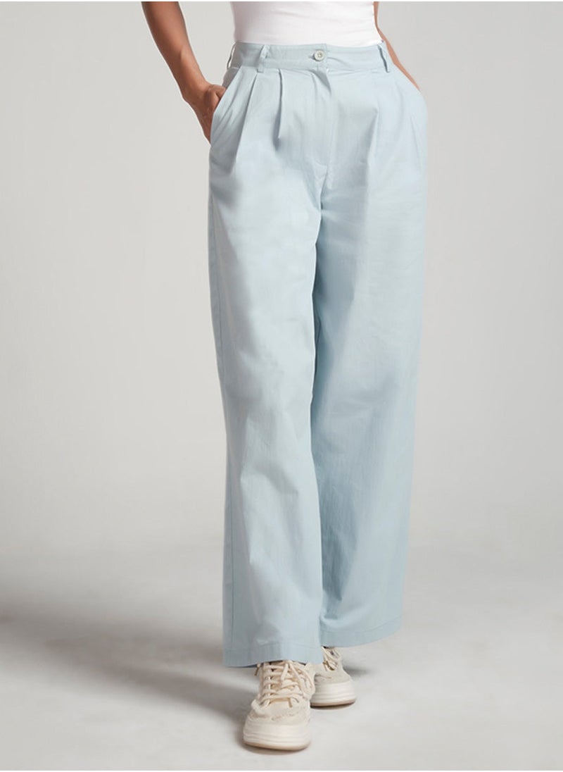 Flared Comfy Side Pocket Blue Pant