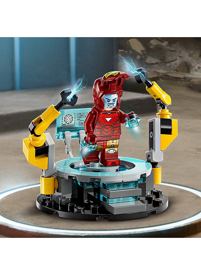 LEGO Marvel Iron Man’s Laboratory: Hall of Armour - Super Hero Building Toy with a Mech Figure, 5 Minifigures incl. Aldrich Killian & a Dum-E Robot - Avengers Gift for 8+ Year Old Boys & Girls 76315 (384 pieces)