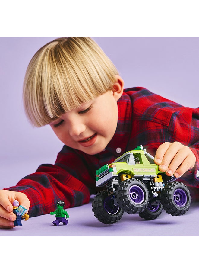 LEGO Marvel The Hulk Truck vs. Thanos - Super Hero Building Toy with a Monster Truck plus 2 Minifigures & Accessories incl. an Infinity Gauntlet - Collectible Set for 7+ Year Old Boys & Girls - 76312 (229 pieces)