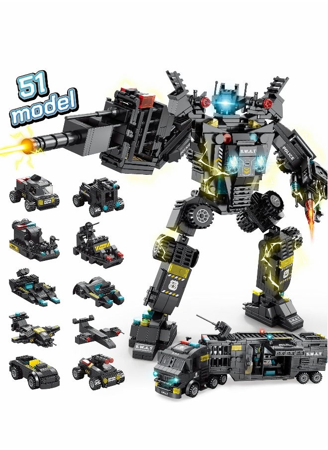 51-in-1 Robot Building Kit for Kids STEM Building Toys Erector Set for Boys 8-12 Engineering STEM Projects Construction Building Blocks Toys Gifts for Boys Kids Age