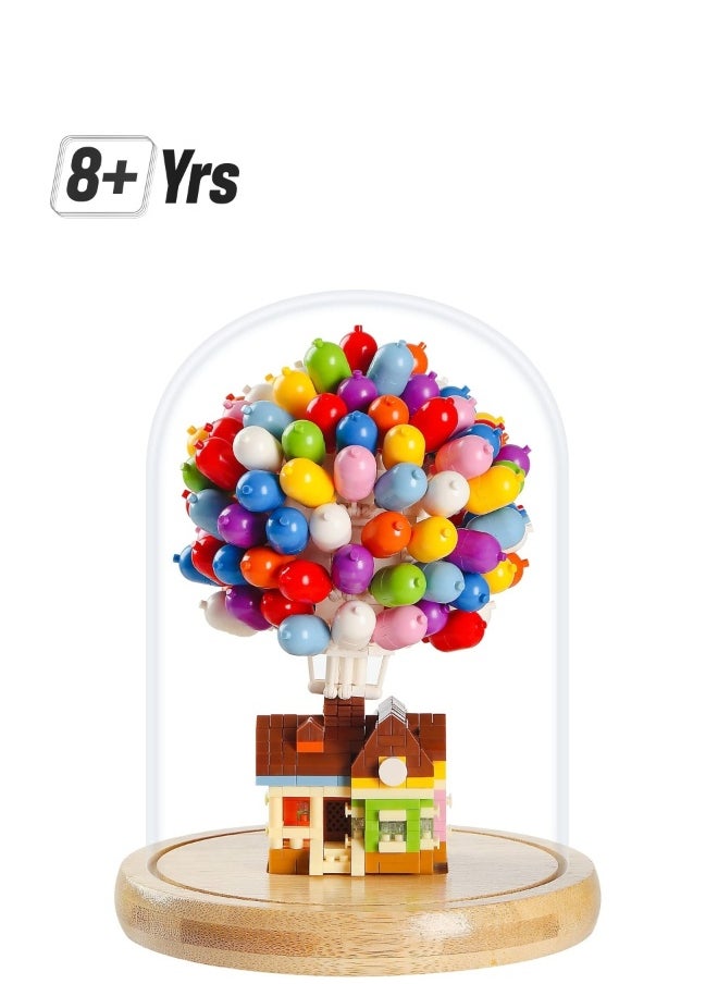 Mini Up Balloon House Building Kit, Creative Flying House Building Blocks Set with Dust Cover, Ideal Gift for 8-14 Years Old Boys and Girls, Perfect for Birthday