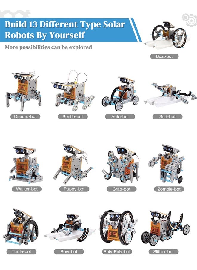 13-in-1 STEM Projects Solar Robot Toy for Kids Ages 8 - 12 Years Old, Building Science Educational Toys Birthday Gift for Kids Boys Girls