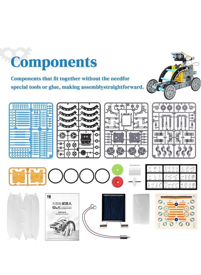 13-in-1 STEM Projects Solar Robot Toy for Kids Ages 8 - 12 Years Old, Building Science Educational Toys Birthday Gift for Kids Boys Girls