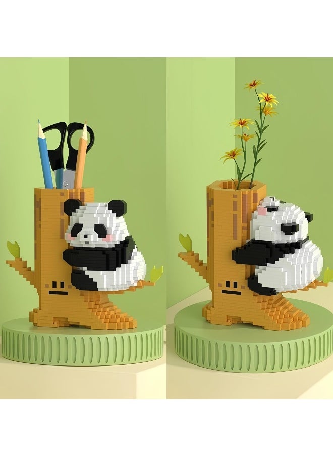 Mini Building Blocks Panda 2 in 1, Cute Mini Panda Blocks Buiding Sets, Party Favors- Micro Blocks Panda for Kids 6 7 8 9 10+ Teens Adult 3D Animal Blocks Toy  (Panda Pen Holder)